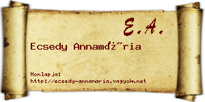 Ecsedy Annamária névjegykártya