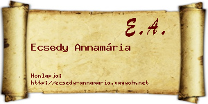 Ecsedy Annamária névjegykártya