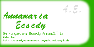 annamaria ecsedy business card